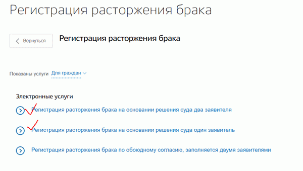 Развод через государственную службу в соответствии с решением суда