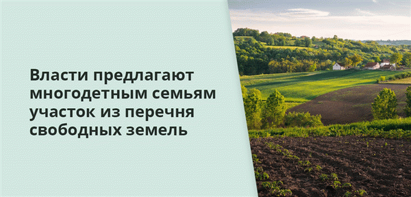 Местные власти предлагают участки многодетным семьям из списка бесплатных участков