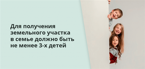 Чтобы получить землю, семьи должны иметь не менее трех детей.