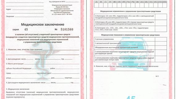 Как насчет медицинских справок в водительском удостоверении?