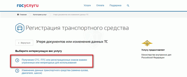 Восстановление регистрационных документов на транспортное средство
